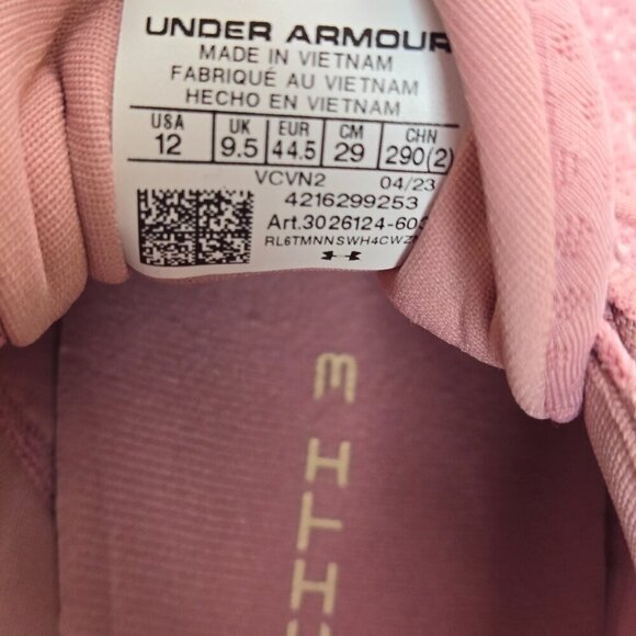 Under Armour Women Flow Velociti 3 Running Shoe Pink Rose Sz 12 - Picture 9 of 10